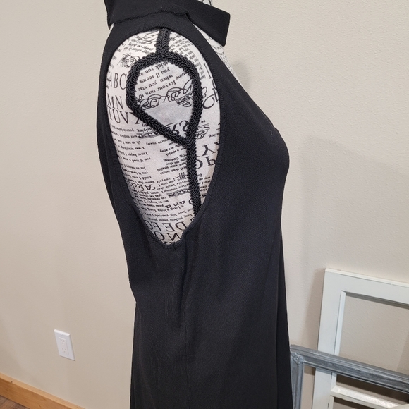 Milly Womens Size Lg. LBD Little Black Dress. Deep Front and Back V. - Picture 4 of 10